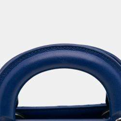 Pre Owned Dior Mini Lambskin Blue Cannage Lady Dior