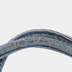 Pre Owned Dior Blue Medium Oblique Denim Book Tote