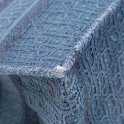 Pre Owned Dior Blue Medium Oblique Denim Book Tote