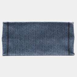 Pre Owned Dior Blue Medium Oblique Denim Book Tote
