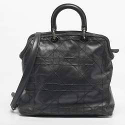 Pre Owned Dior Grey Cannage Leather Granville Tote