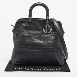 Pre Owned Dior Grey Cannage Leather Granville Tote