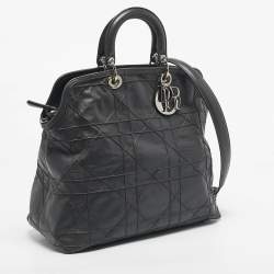 Pre Owned Dior Grey Cannage Leather Granville Tote