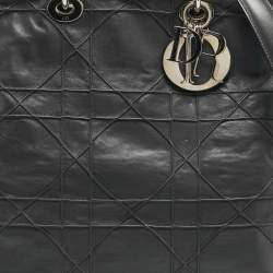 Pre Owned Dior Grey Cannage Leather Granville Tote