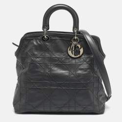 Pre Owned Dior Grey Cannage Leather Granville Tote