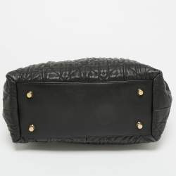 Pre Owned Dior Black Quilted Cannage Leather Delices Gaufre Tote