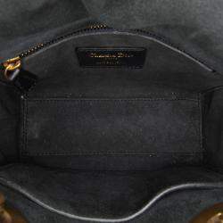 Pre Owned Dior Blue Mini Denim Embroidered Lady Dior