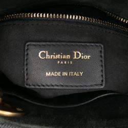 Pre Owned Dior Blue Mini Denim Embroidered Lady Dior