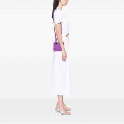 Pre Owned Dior Purple Mini Lambskin Cannage Lady Dior