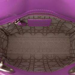 Pre Owned Dior Purple Mini Lambskin Cannage Lady Dior