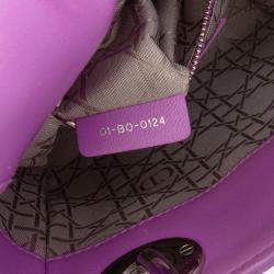 Pre Owned Dior Purple Mini Lambskin Cannage Lady Dior