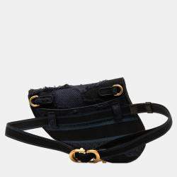 Pre Owned Dior Saddle Blue Camouflage Canvas Belt Bag