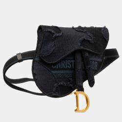 Pre Owned Dior Saddle Blue Camouflage Canvas Belt Bag