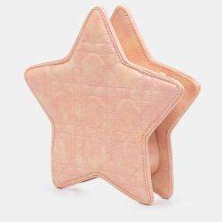 Pre Owned Dior Kids Star Pink Cannage Lambskin Crossbody Bag