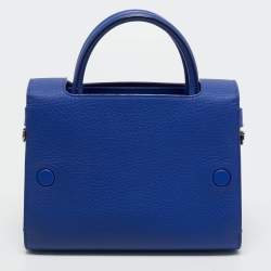 Pre Owned Dior Blue Leather Mini Diorever Top Handle Bag