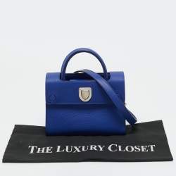 Pre Owned Dior Blue Leather Mini Diorever Top Handle Bag