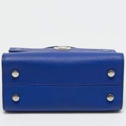 Pre Owned Dior Blue Leather Mini Diorever Top Handle Bag