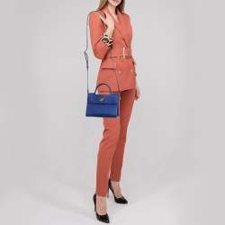 Pre Owned Dior Blue Leather Mini Diorever Top Handle Bag