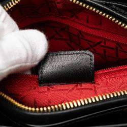 Pre Owned Dior Black Medium Patent Cannage Lady Dior