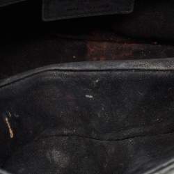 Pre Owned Dior Dark Grey Leather Saddle Bag