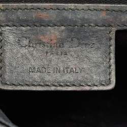 Pre Owned Dior Dark Grey Leather Saddle Bag