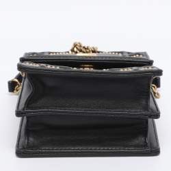 Pre Owned Dior Black Leather Studded Diorama Vertical Chain Clutch