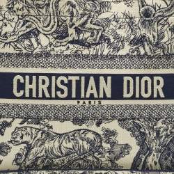 Pre Owned Dior Blue/Beige Toile De Jouy Embroidered Canvas Medium Book Tote
