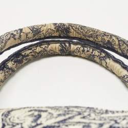 Pre Owned Dior Blue/Beige Toile De Jouy Embroidered Canvas Medium Book Tote