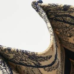 Pre Owned Dior Blue/Beige Toile De Jouy Embroidered Canvas Medium Book Tote