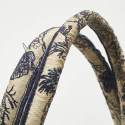 Pre Owned Dior Blue/Beige Toile De Jouy Embroidered Canvas Medium Book Tote