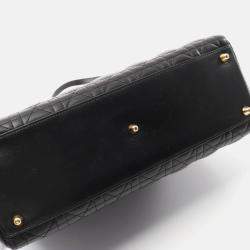 Pre Owned Christian Dior Lady Large Black Cannage Leather Handbag