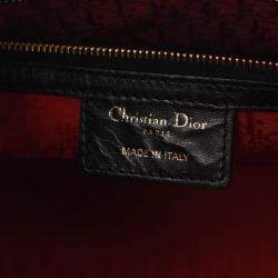Pre Owned Christian Dior Lady Large Black Cannage Leather Handbag