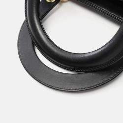 Pre Owned Christian Dior Lady Large Black Cannage Leather Handbag