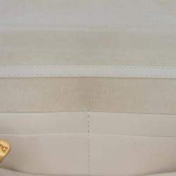 Pre Owned Dior Cream Studded Calfskin Cannage Lady Dior Wallet on Chain