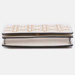 Pre Owned Dior Cream Studded Calfskin Cannage Lady Dior Wallet on Chain