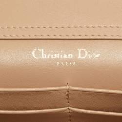 Pre Owned Dior Beige Leather Diorama Wallet on Chain