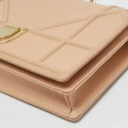 Pre Owned Dior Beige Leather Diorama Wallet on Chain