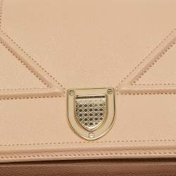 Pre Owned Dior Beige Leather Diorama Wallet on Chain