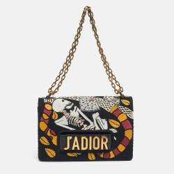 Pre Owned Dior Multicolor Tarot Embroidered Fabric J’adior Flap Shoulder Bag
