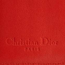 Pre Owned Dior Pink Cannage Leather Lady Dior Trifold Compact Wallet