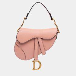 Pre Owned Dior Pink Mini Goatskin Saddle Bag