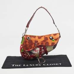مملوكة مسبقًا Dior Multicolor Fabric Limited Edition 0706 Saddle Bag
