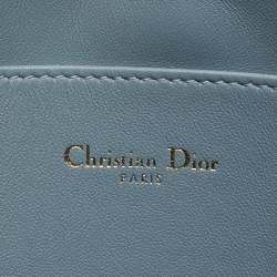 Pre Owned Dior Cloud Bue Cannage Leather Large Caro Daily Pouch