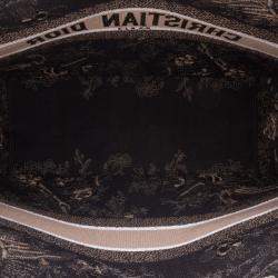 Pre Owned Dior Black Large Canvas Embroidered Jardin d'Hiver Book Tote