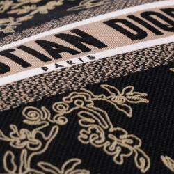 Pre Owned Dior Black Large Canvas Embroidered Jardin d'Hiver Book Tote