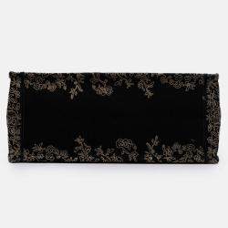 Pre Owned Dior Black Large Canvas Embroidered Jardin d'Hiver Book Tote