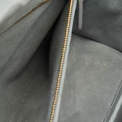 Pre Owned Dior Light Grey Cannage Leather Large Lady Dior Tote