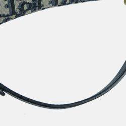 Pre Owned Dior Navy Blue Mini Oblique Canvas Saddle Bag