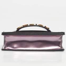 Pre Owned Dior Pink Patent Leather Mini J'Adior Chain Flap Bag