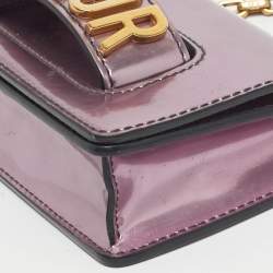 Pre Owned Dior Pink Patent Leather Mini J'Adior Chain Flap Bag
